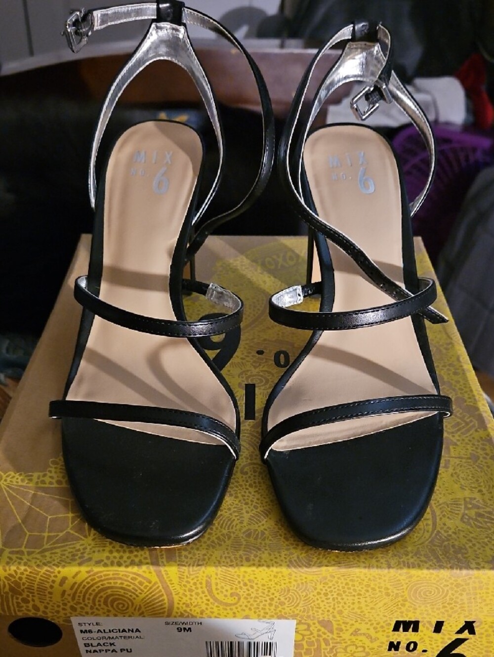 Mix No. 6 Black Strappy Heeled Sandals